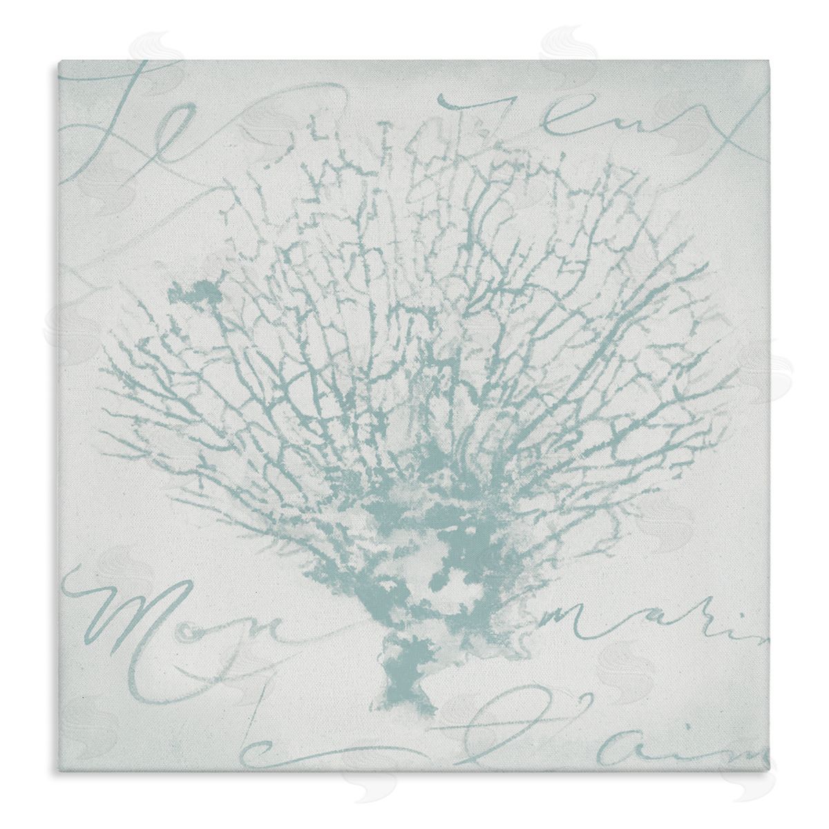 Abstract Soft Blue Coral Canvas Wall Art, Home Decor by Liz Jardine