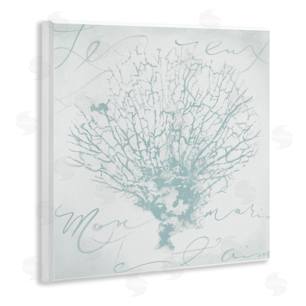 Abstract Soft Blue Coral Wood Plaque Wall Art, Home Decor by Liz Jardine