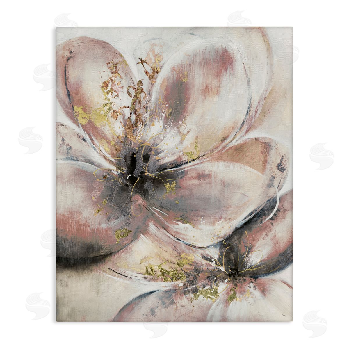 Glam Pink Flower Petals Canvas Wall Art, Home Decor by K. Nari