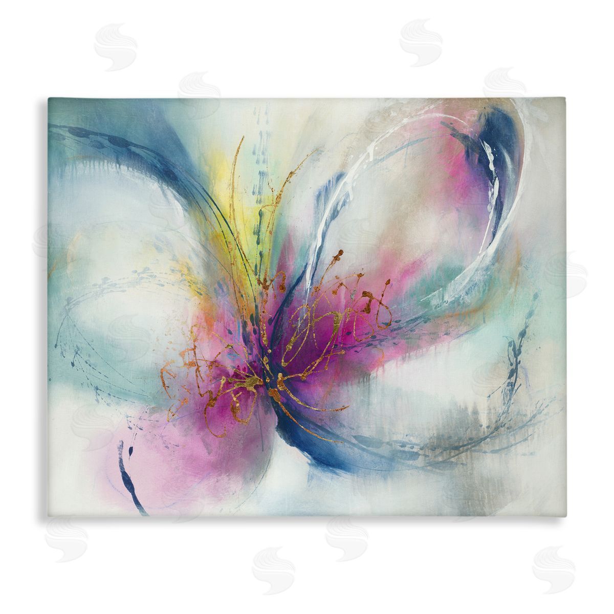 Abstract Floral Butterfly Shape Canvas Wall Art, Home Decor by K. Nari