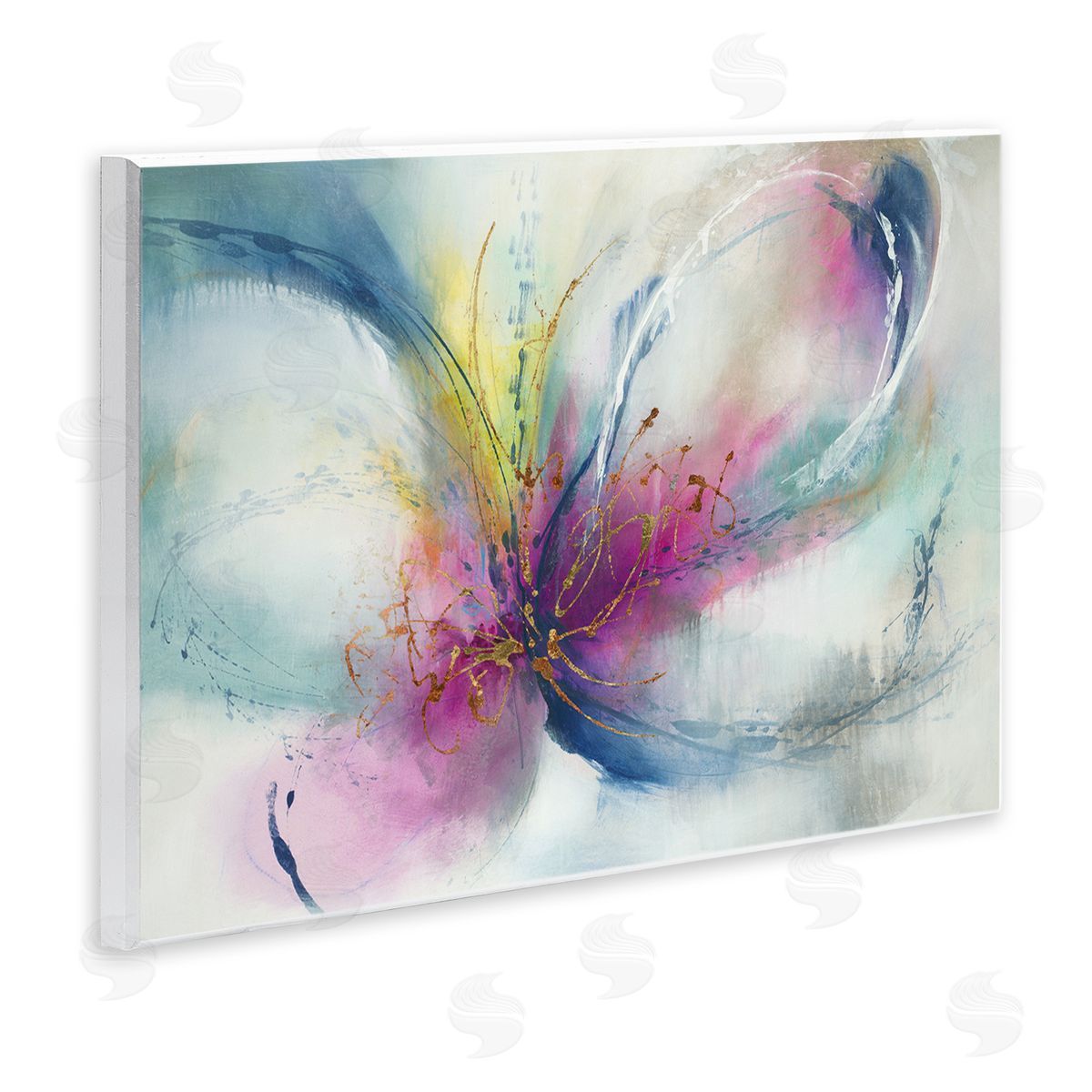 Abstract Floral Butterfly Shape Wood Plaque Wall Art, Home Decor by K. Nari
