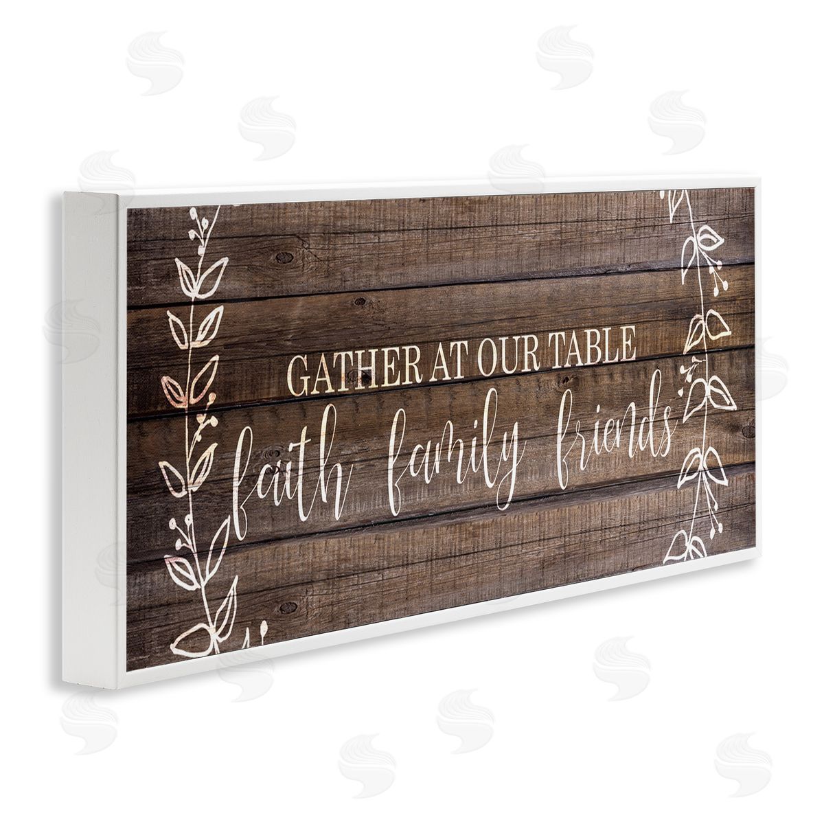 Faith Family Friends Quote White Frame Print Wall Art, Home Decor by Kim Allen