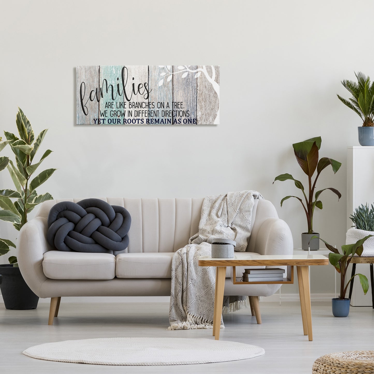 Inspirational Families are Branches Quote Canvas Wall Art in Room, Home Decor by Kim Allen