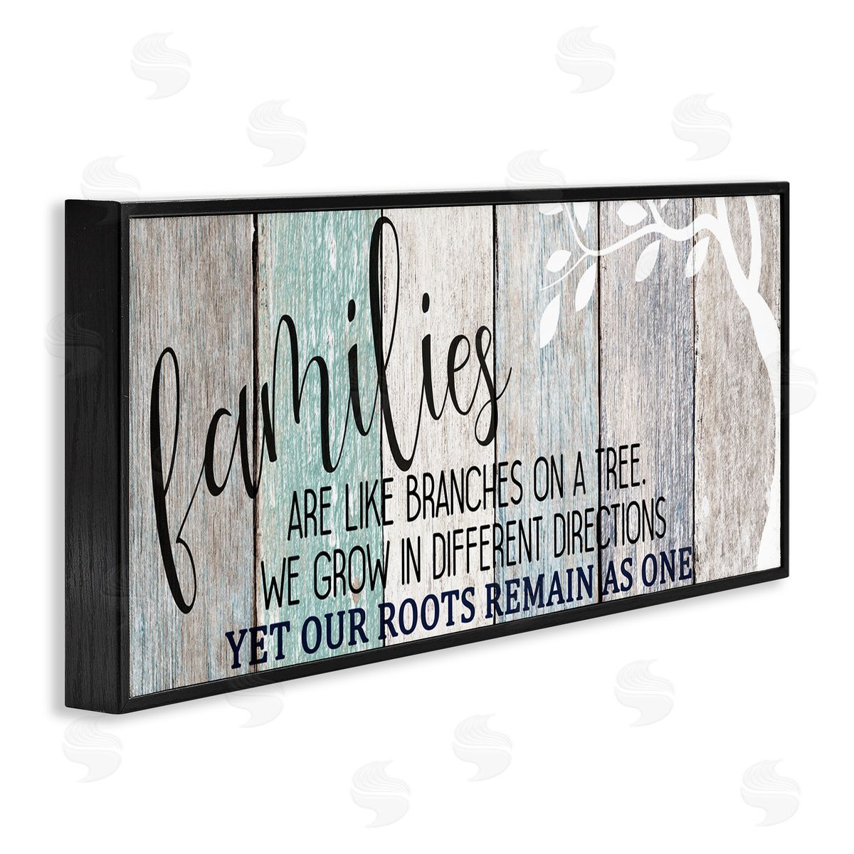 Inspirational Families are Branches Quote Black Frame Print Wall Art, Home Decor by Kim Allen