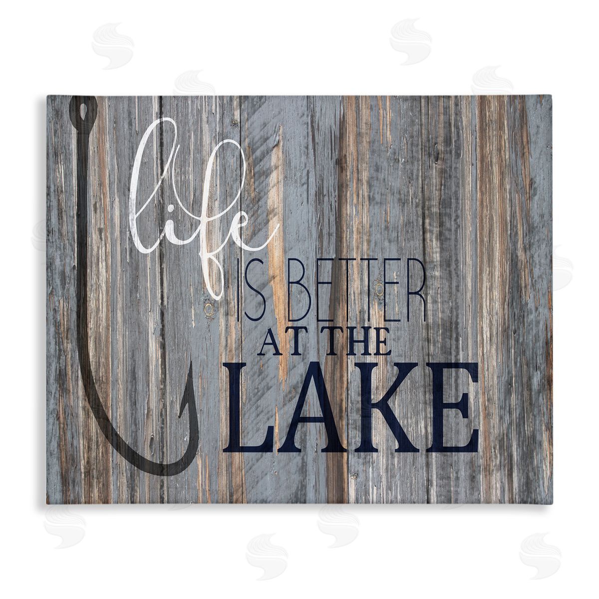 Lakehouse Cabin Nautical Phrase Canvas Wall Art, Home Decor by Kim Allen