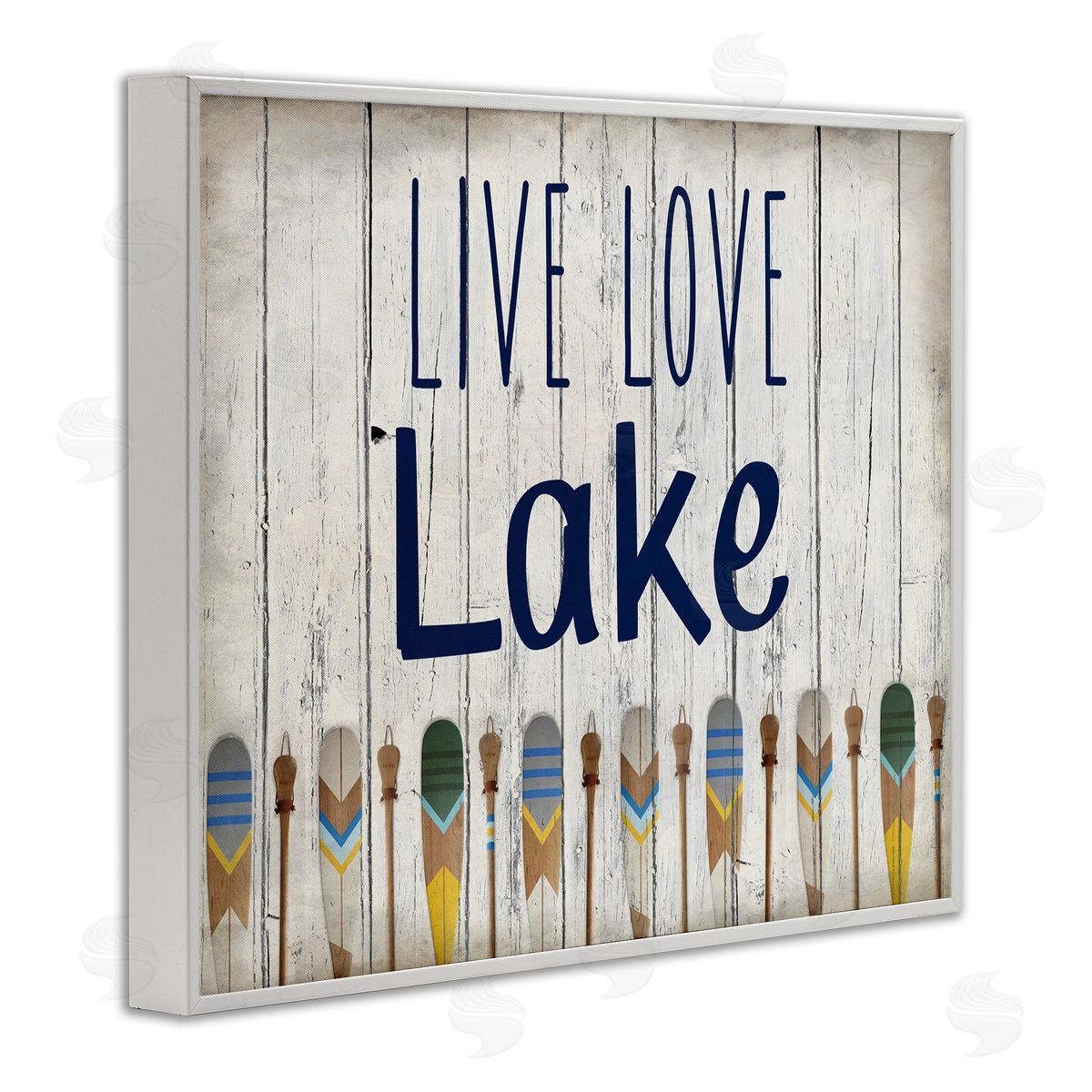 Live Love Lake Oars White Frame Print Wall Art, Home Decor by Kim Allen