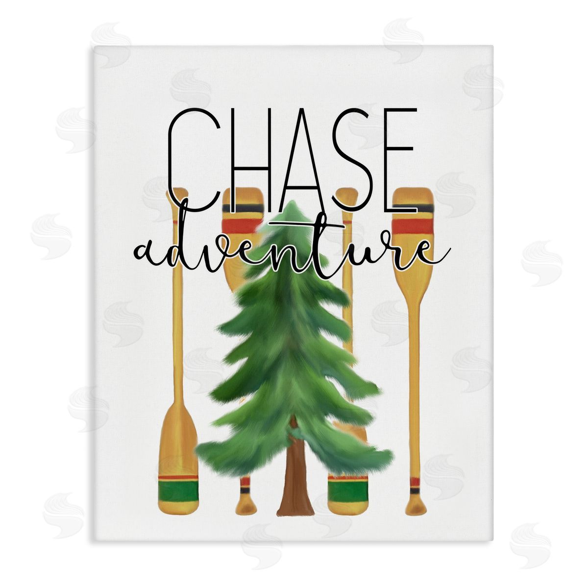 Chase Adventures Tree and Oars Canvas Wall Art, Home Decor by Kim Allen