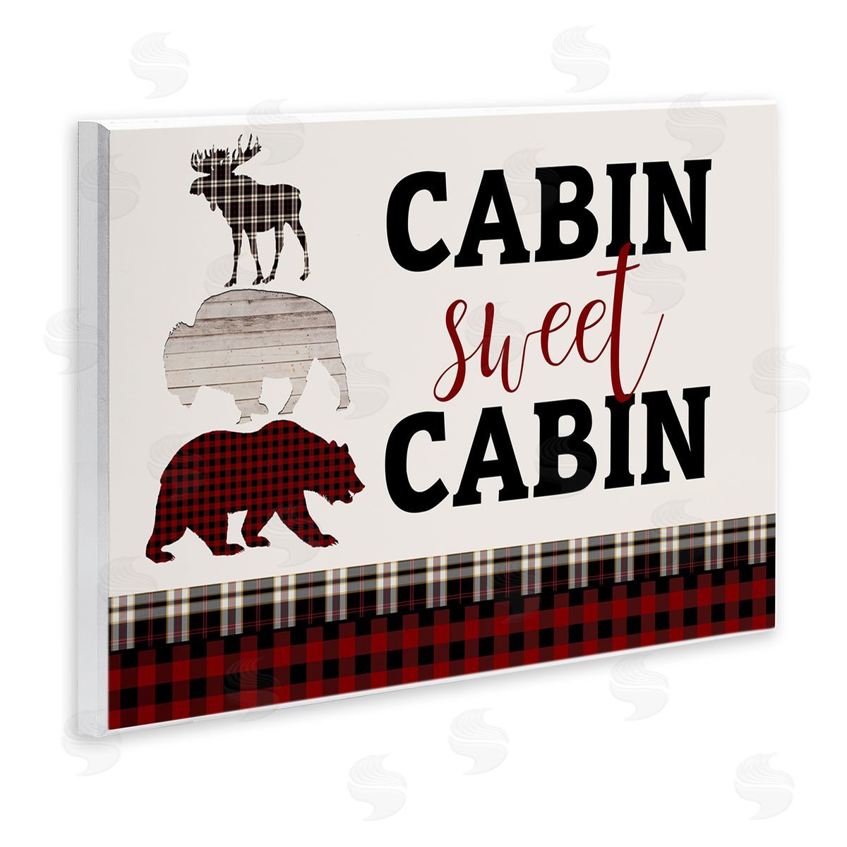 Cabin Sweet Cabin Animals Wood Plaque Wall Art, Home Decor by Kim Allen