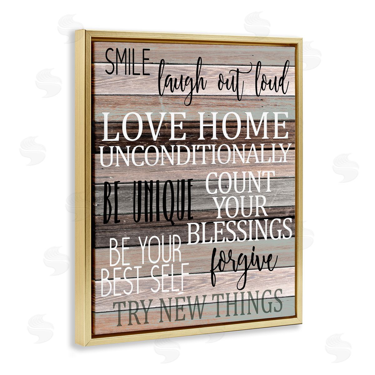 Inspirational Be You Phrases Gold Floating Frame Canvas Wall Art, Home Decor by Kim Allen