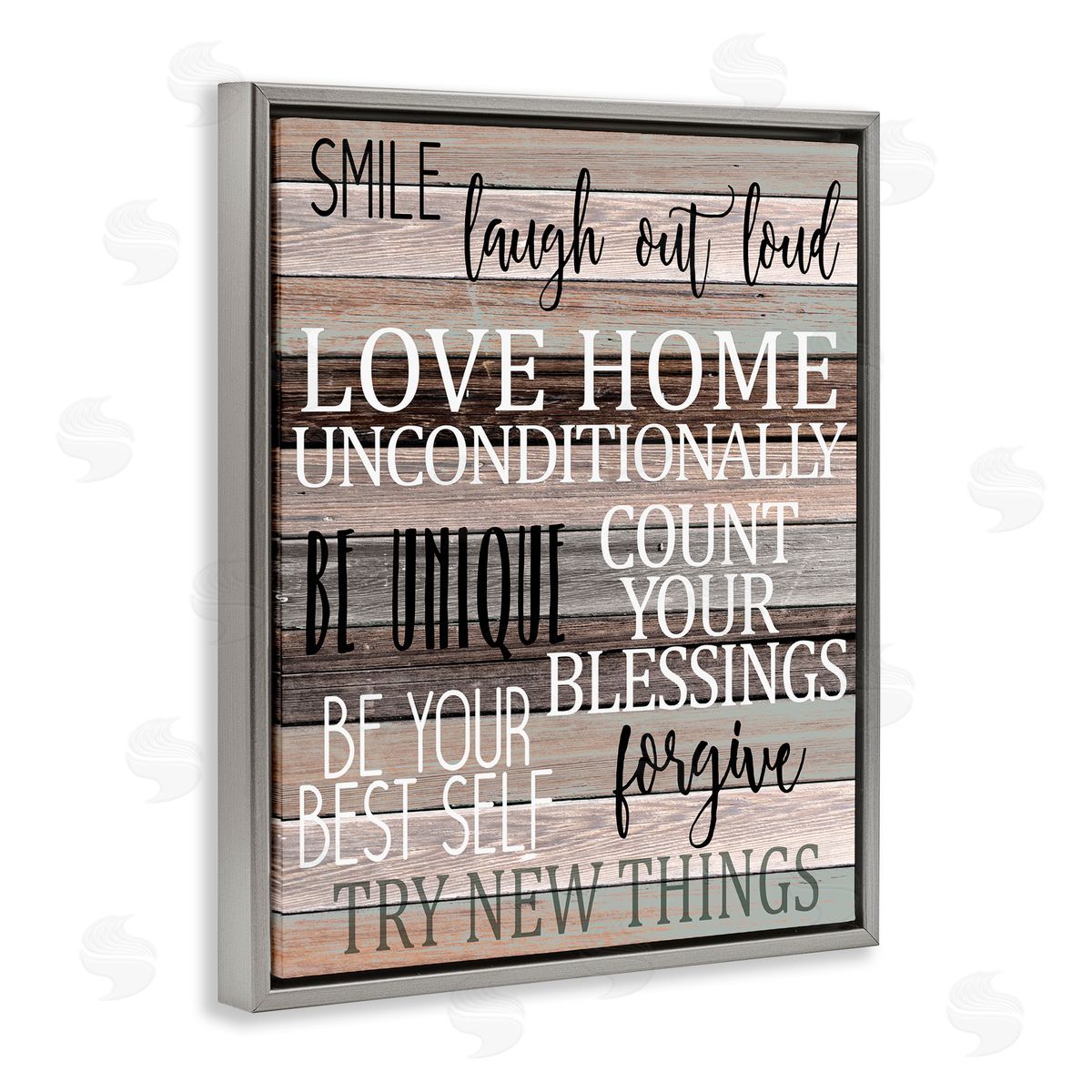 Inspirational Be You Phrases Grey Floating Frame Canvas Wall Art, Home Decor by Kim Allen