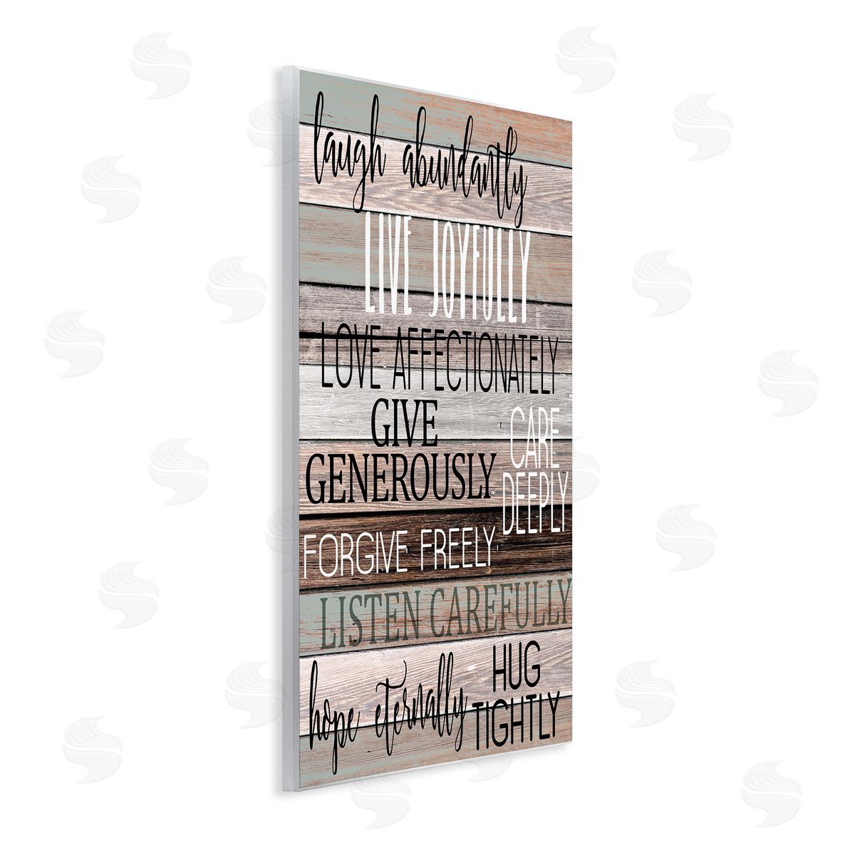 Rustic Live Joyfully Phrases Wood Plaque Wall Art, Home Decor by Kim Allen