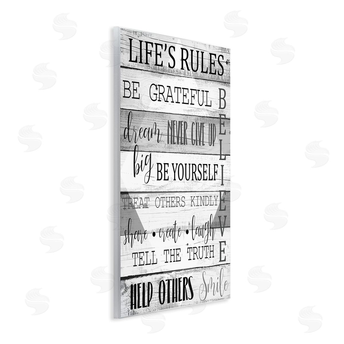 Life's Rules Phrases List Wood Plaque Wall Art, Home Decor by Kim Allen