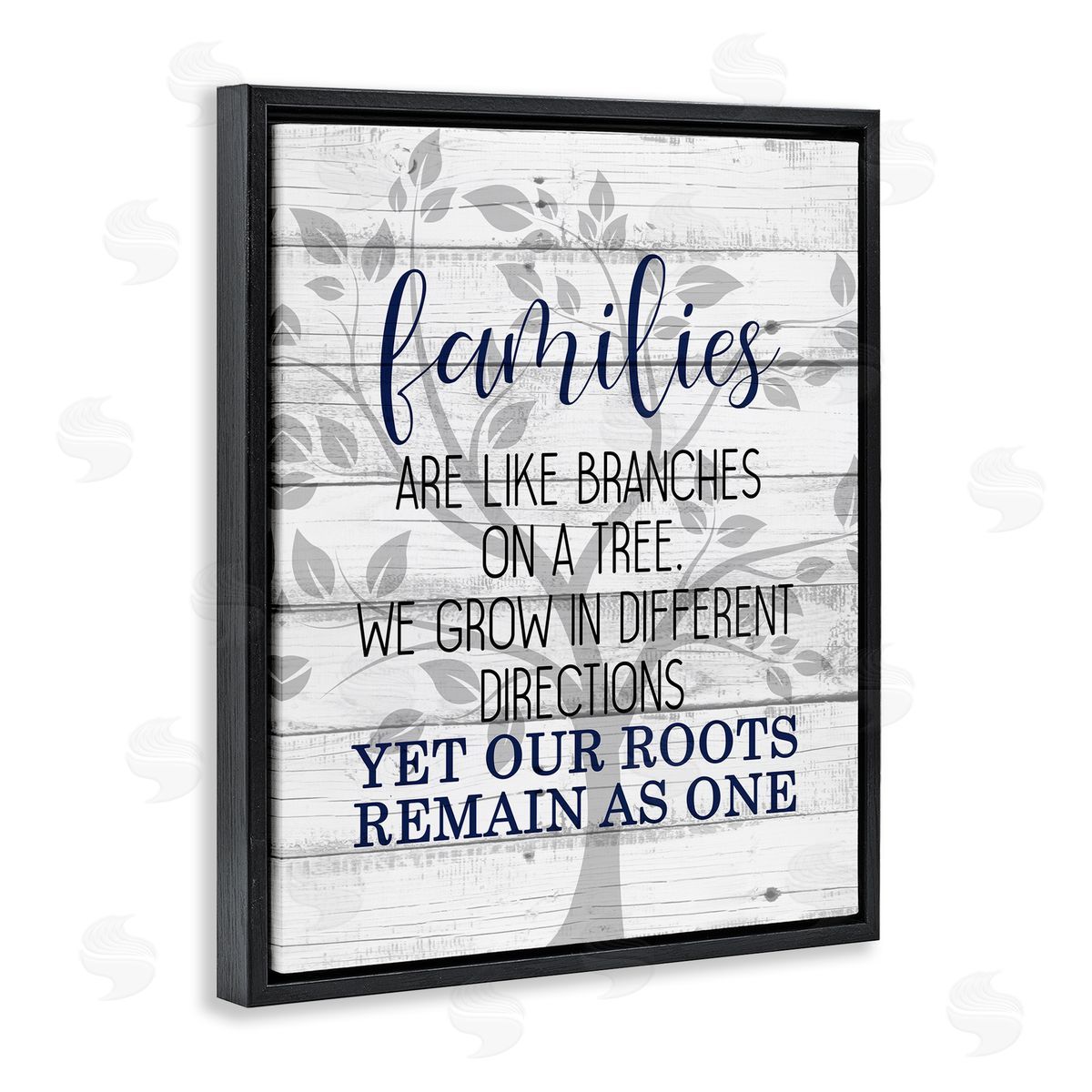 Family Branches and Roots Black Floating Frame Canvas Wall Art, Home Decor by Kim Allen