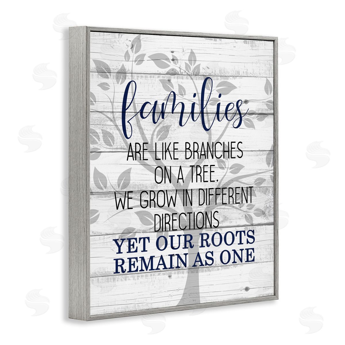 Family Branches and Roots Grey Frame Print Wall Art, Home Decor by Kim Allen