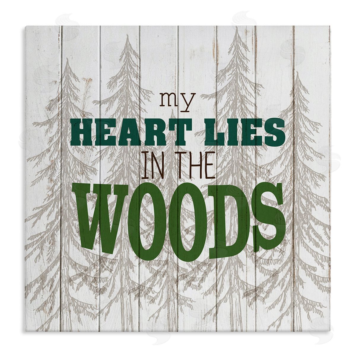 Heart Lies in Woods Quote Canvas Wall Art, Home Decor by Kim Allen