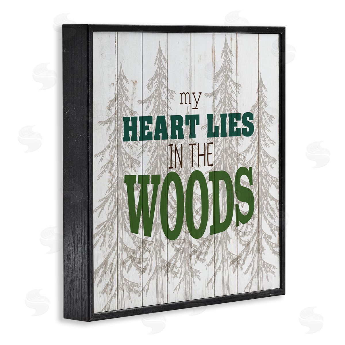 Heart Lies in Woods Quote Black Frame Print Wall Art, Home Decor by Kim Allen