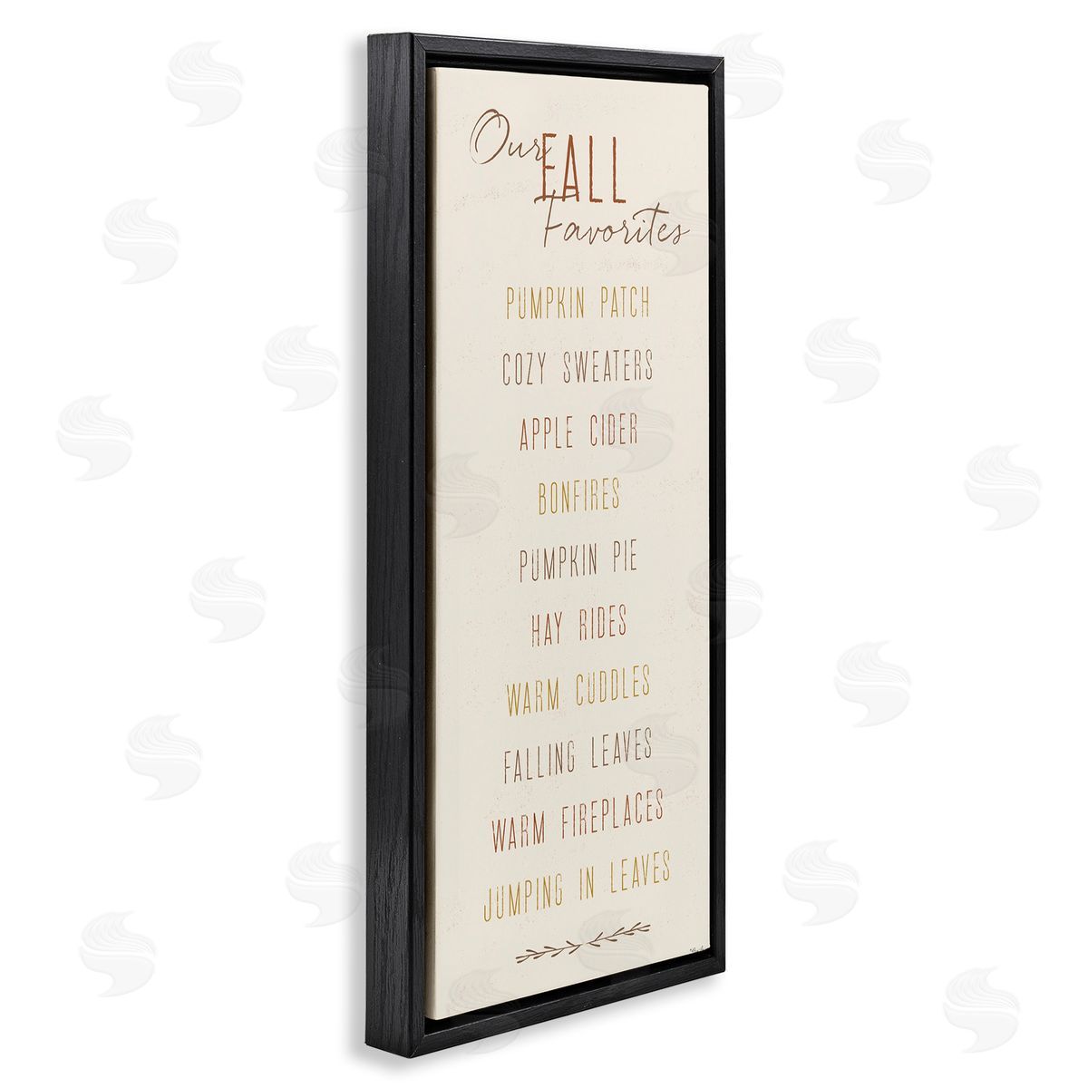 Family Fall Favorites List Black Floating Frame Canvas Wall Art, Home Decor by Gigi Louise