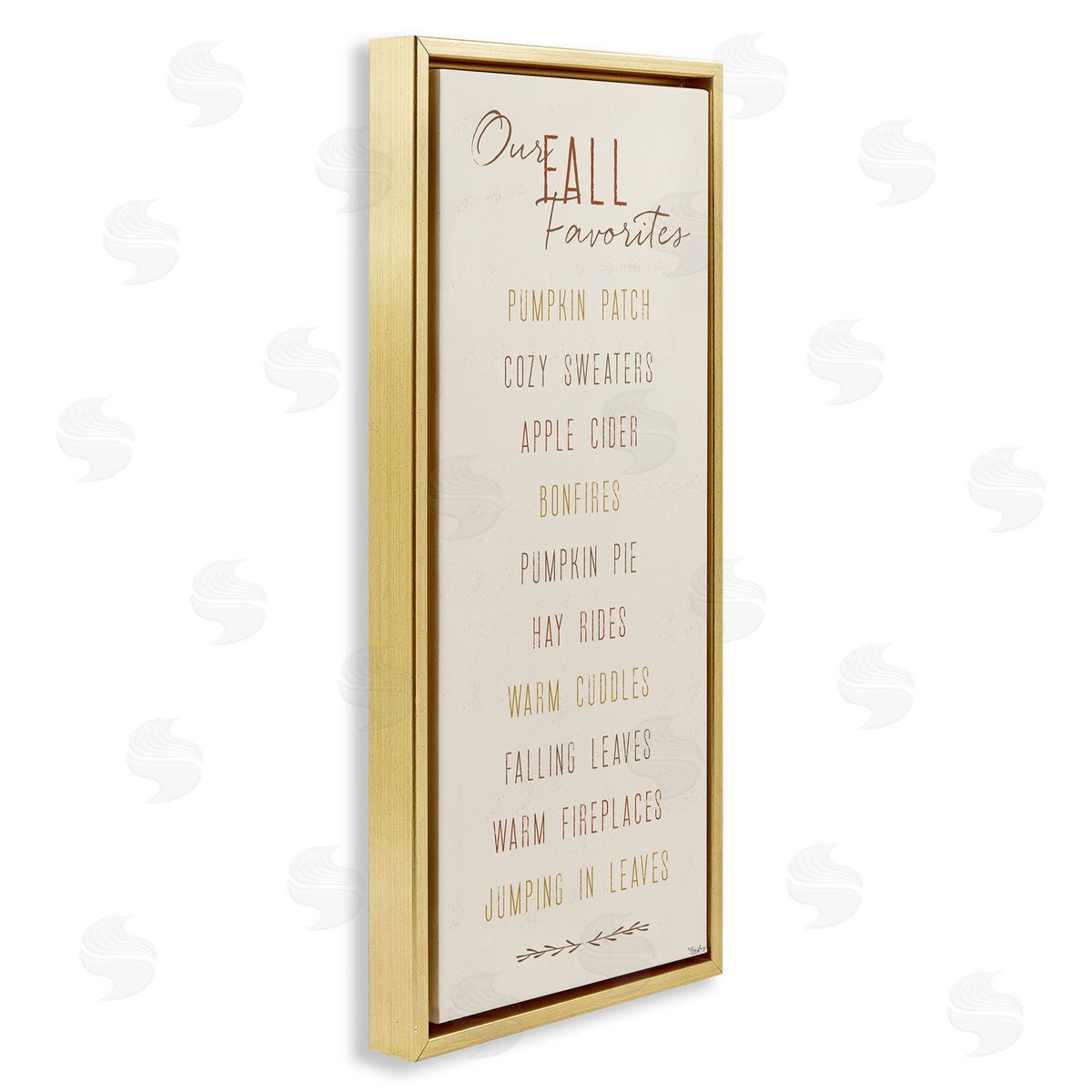 Family Fall Favorites List Gold Floating Frame Canvas Wall Art, Home Decor by Gigi Louise