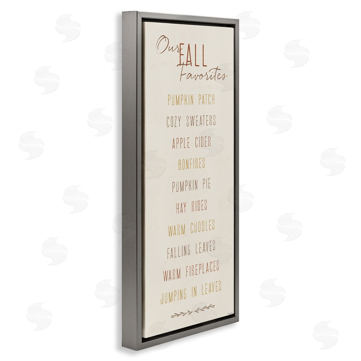 Family Fall Favorites List Grey Floating Frame Canvas Wall Art, Home Decor by Gigi Louise