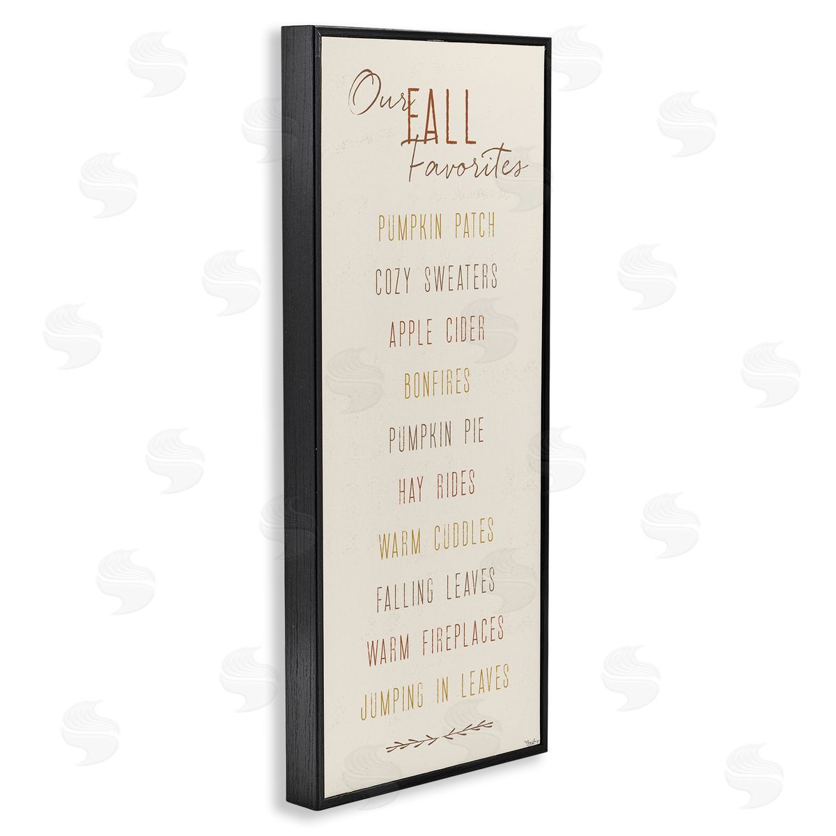 Family Fall Favorites List Black Frame Print Wall Art, Home Decor by Gigi Louise