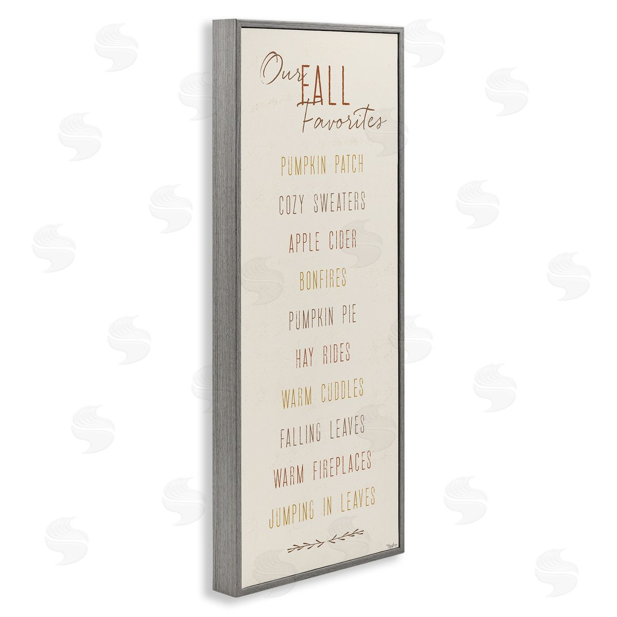 Family Fall Favorites List Grey Frame Print Wall Art, Home Decor by Gigi Louise