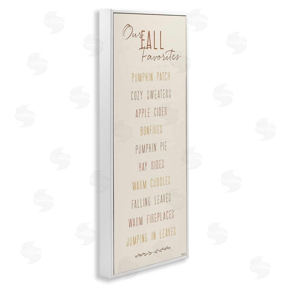 Family Fall Favorites List White Frame Print Wall Art, Home Decor by Gigi Louise