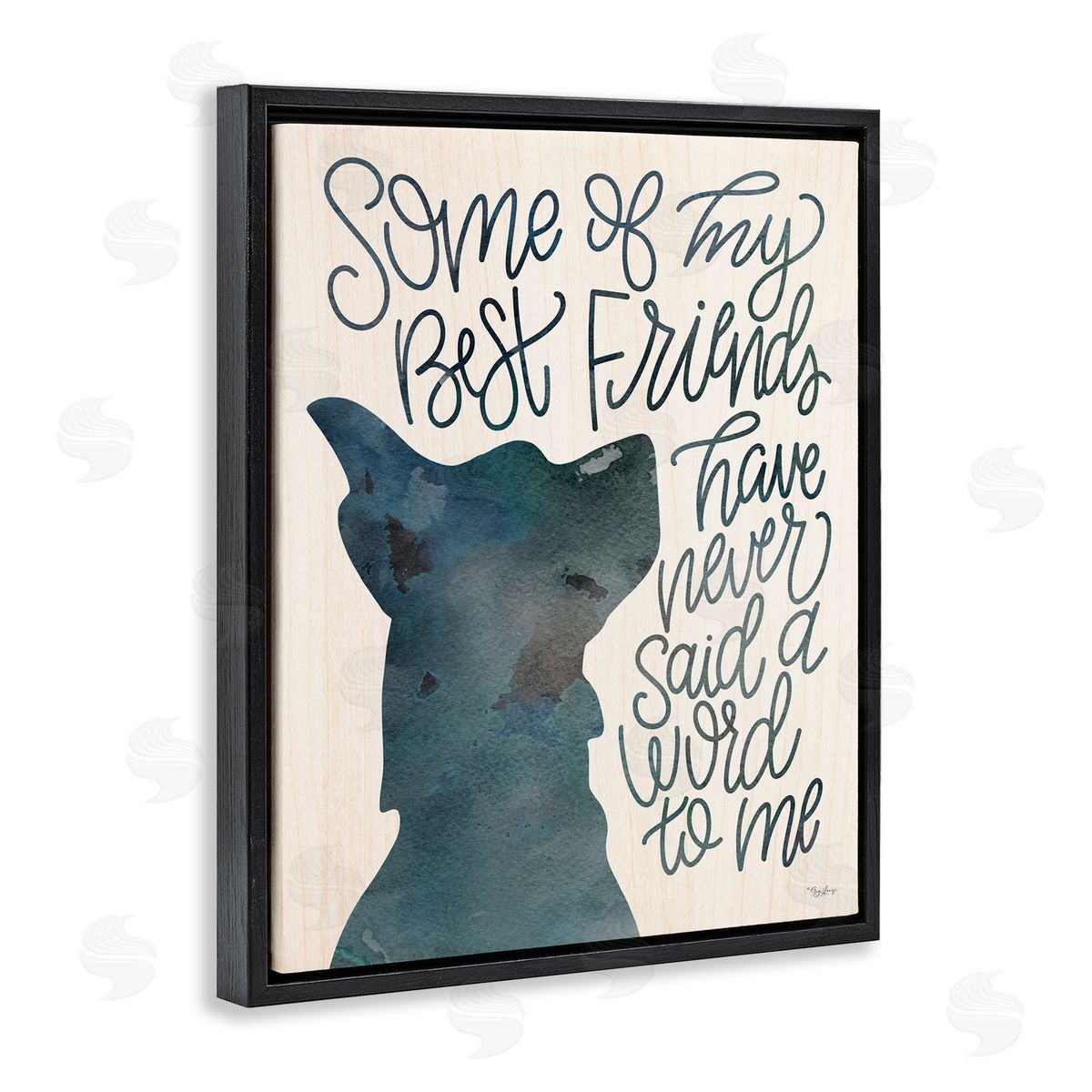 Best Friends Pet Dog Phrase Black Floating Frame Canvas Wall Art, Home Decor by Gigi Louise