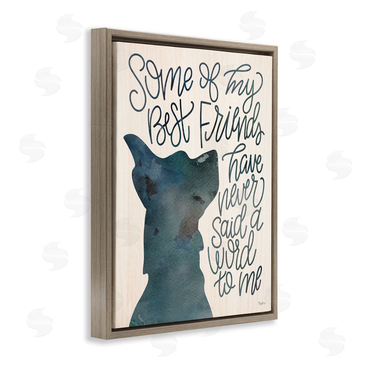 Best Friends Pet Dog Phrase Brown Floating Frame Canvas Wall Art, Home Decor by Gigi Louise