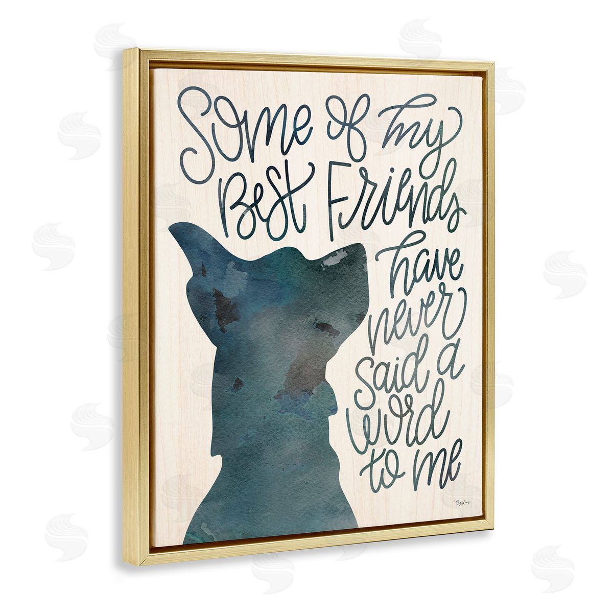Best Friends Pet Dog Phrase Gold Floating Frame Canvas Wall Art, Home Decor by Gigi Louise