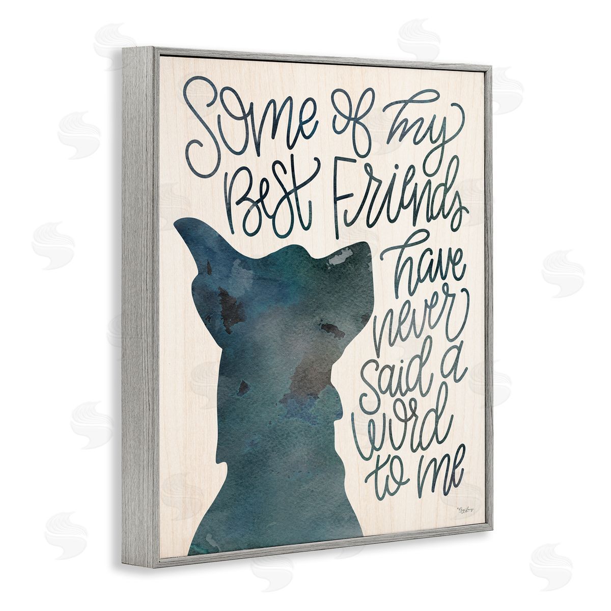 Best Friends Pet Dog Phrase Grey Frame Print Wall Art, Home Decor by Gigi Louise