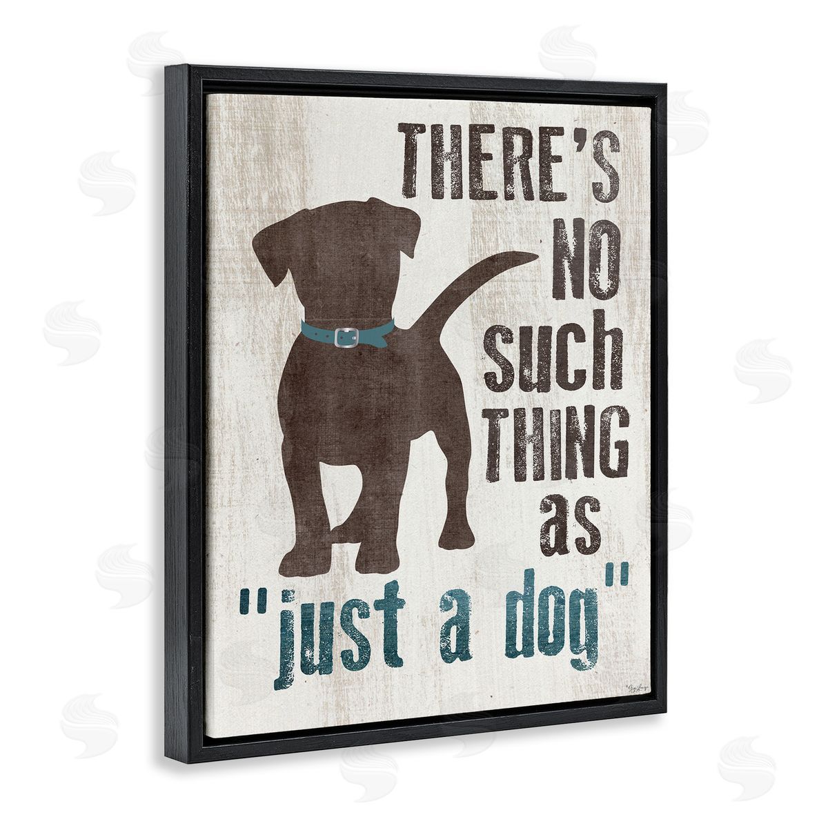 Not Just a Dog Phrase Black Floating Frame Canvas Wall Art, Home Decor by Gigi Louise