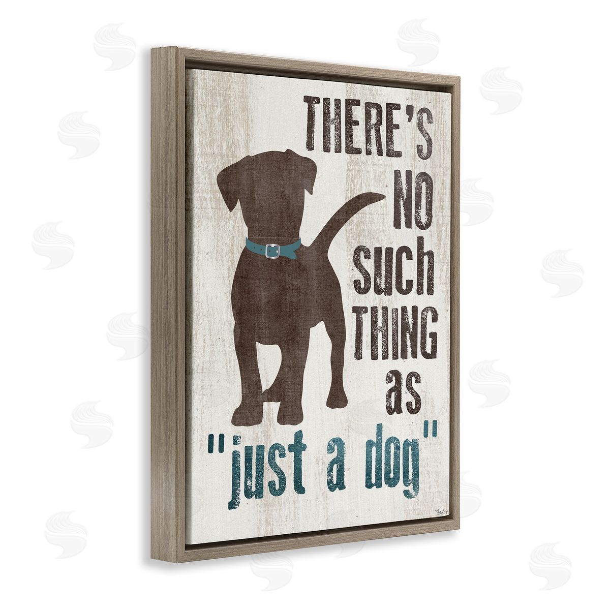 Not Just a Dog Phrase Brown Floating Frame Canvas Wall Art, Home Decor by Gigi Louise