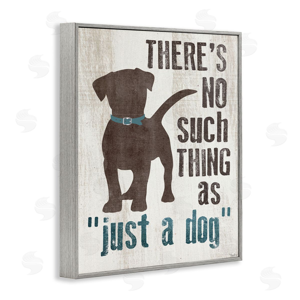 Not Just a Dog Phrase Grey Frame Print Wall Art, Home Decor by Gigi Louise