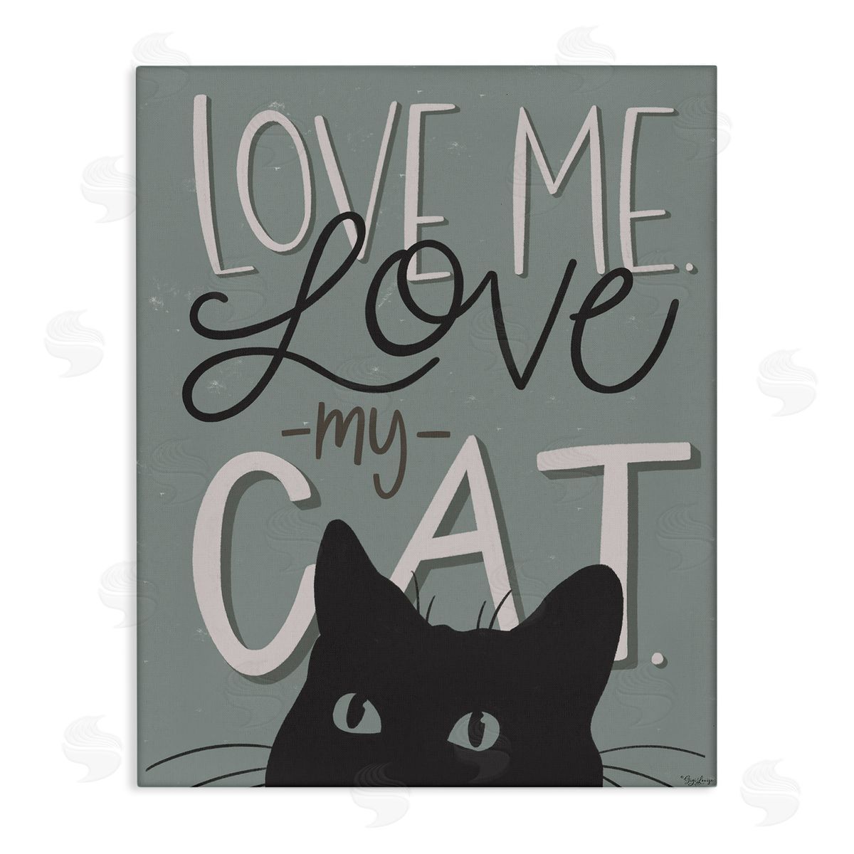 Love Me Love My Cat Canvas Wall Art, Home Decor by Gigi Louise