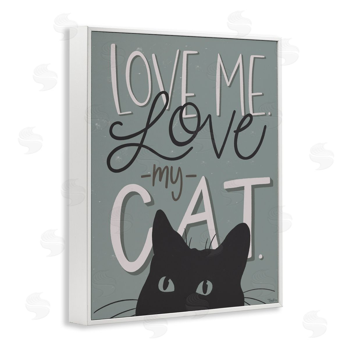 Love Me Love My Cat White Frame Print Wall Art, Home Decor by Gigi Louise