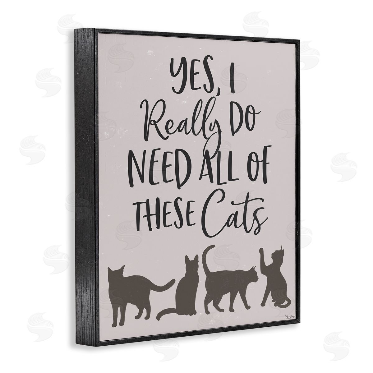 I Need All of These Cats Black Frame Print Wall Art, Home Decor by Gigi Louise