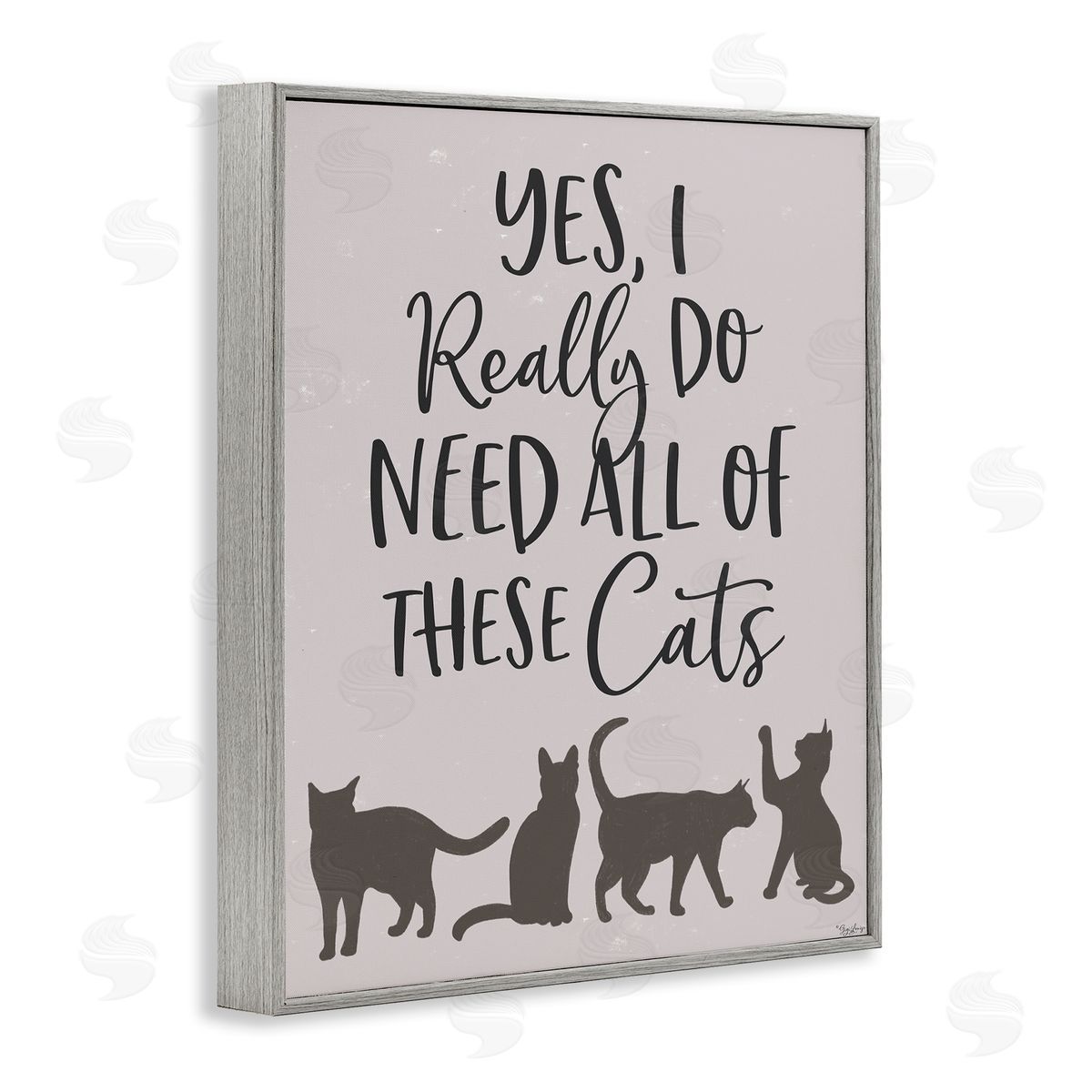 I Need All of These Cats Grey Frame Print Wall Art, Home Decor by Gigi Louise