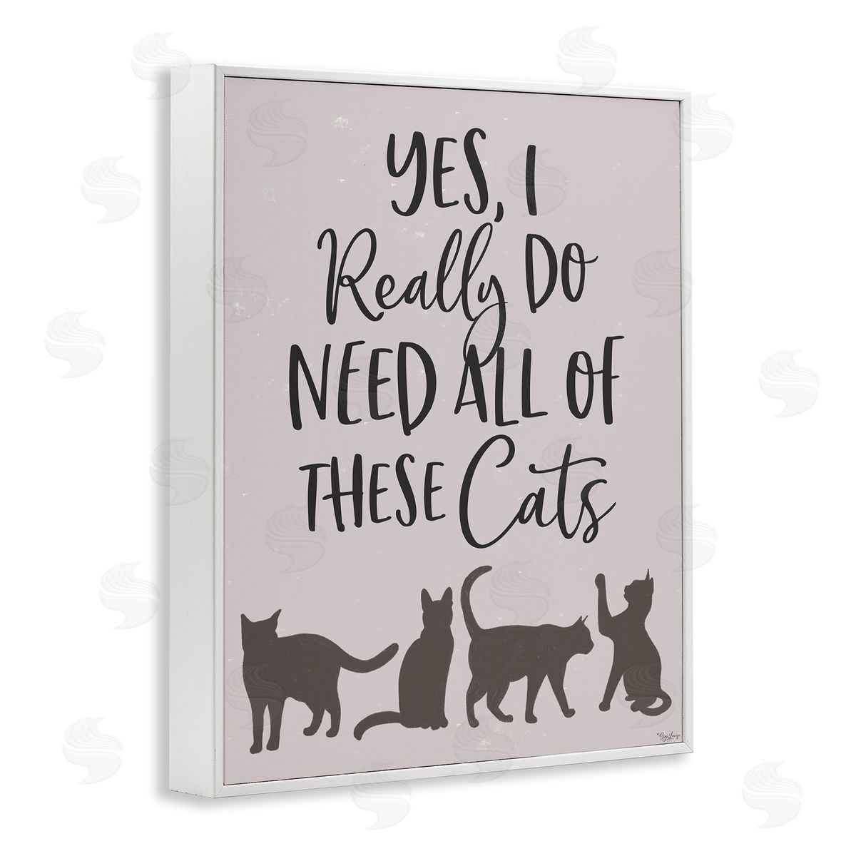 I Need All of These Cats White Frame Print Wall Art, Home Decor by Gigi Louise
