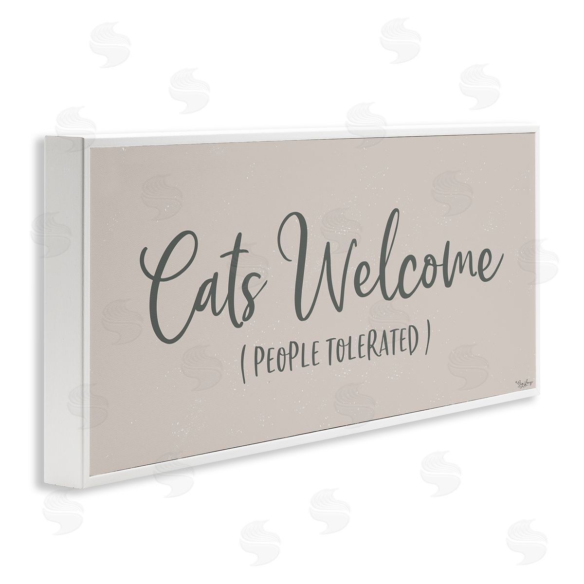 Cats Welcome People Tolerated White Frame Print Wall Art, Home Decor by Gigi Louise