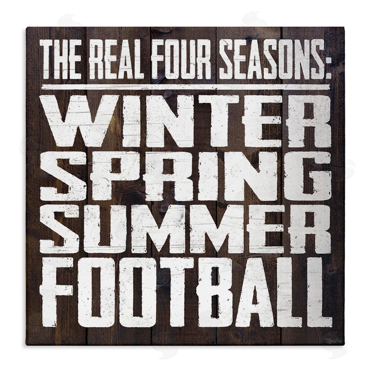 The Real Seasons Football Canvas Wall Art, Home Decor by Gigi Louise