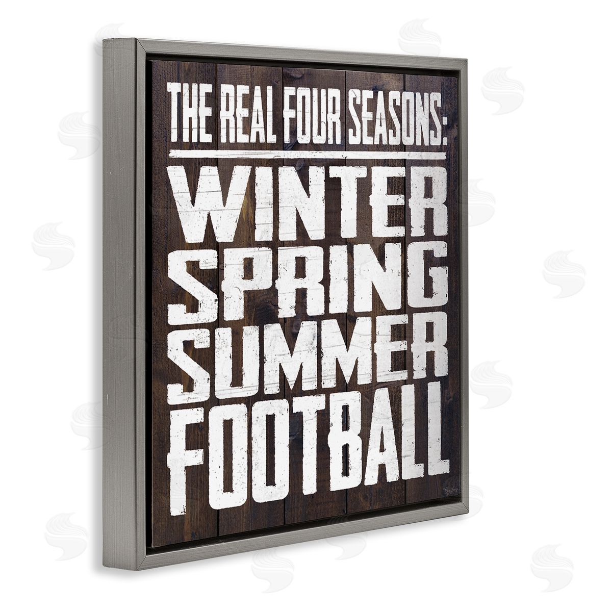 The Real Seasons Football Grey Floating Frame Canvas Wall Art, Home Decor by Gigi Louise