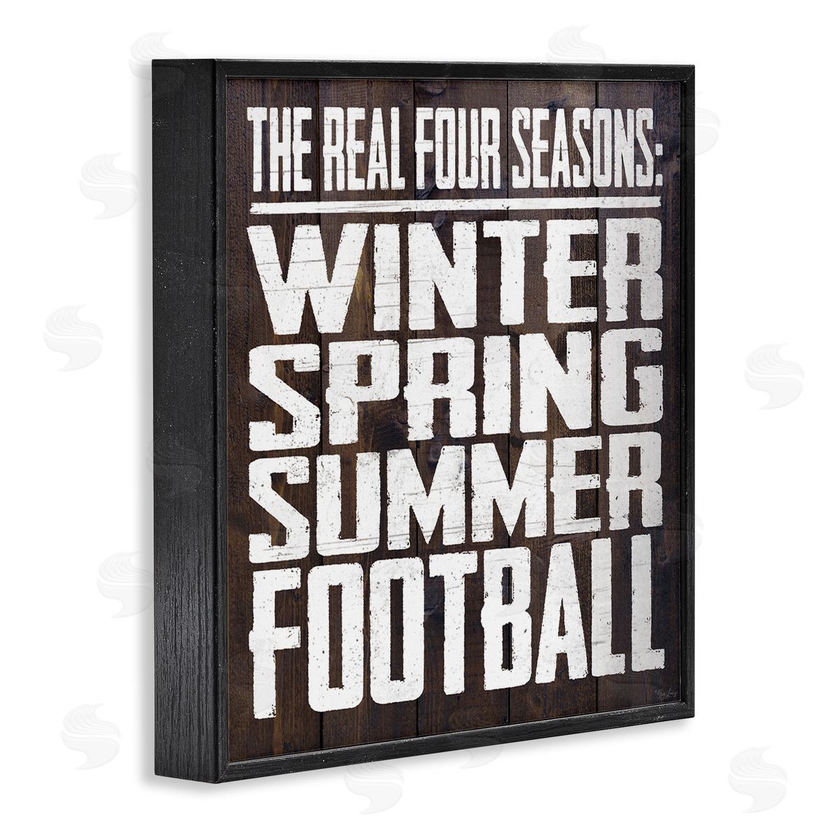 The Real Seasons Football Black Frame Print Wall Art, Home Decor by Gigi Louise