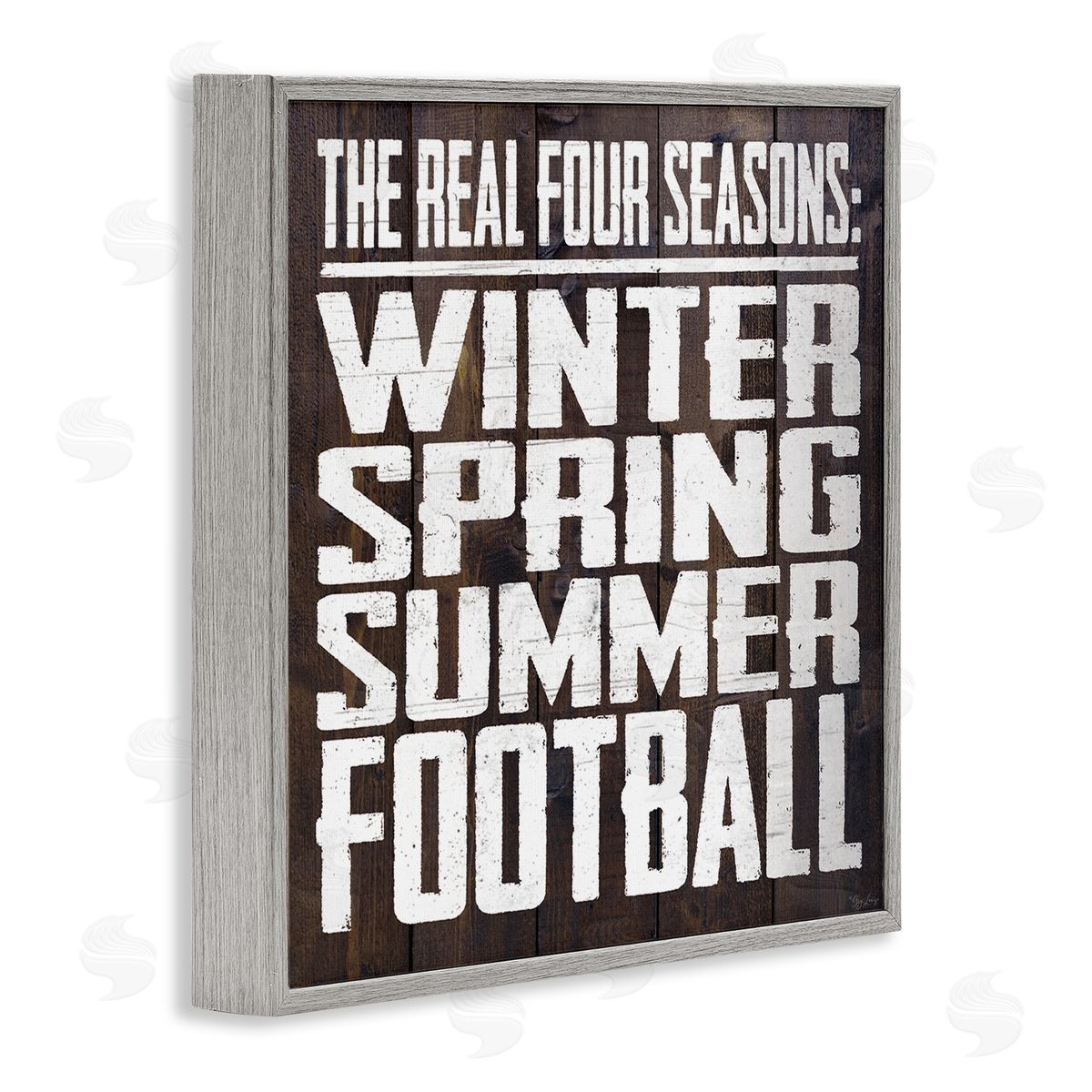 The Real Seasons Football Grey Frame Print Wall Art, Home Decor by Gigi Louise