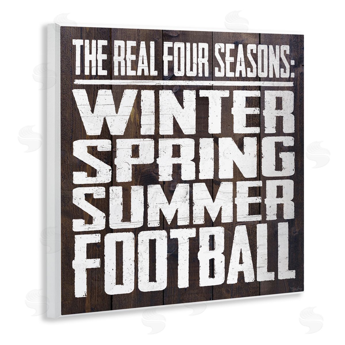 The Real Seasons Football Wood Plaque Wall Art, Home Decor by Gigi Louise