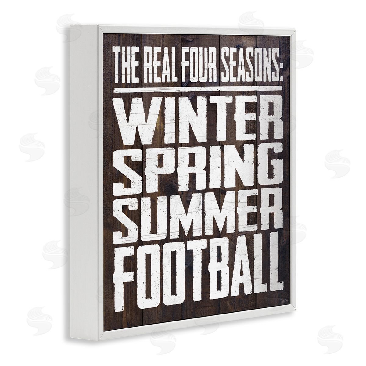 The Real Seasons Football White Frame Print Wall Art, Home Decor by Gigi Louise