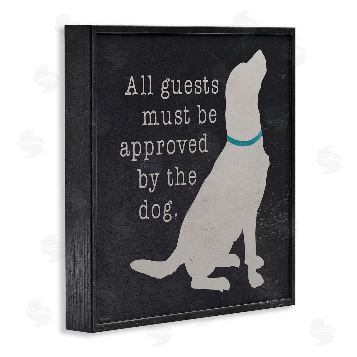 Guests Approved by Dog Black Frame Print Wall Art, Home Decor by Gigi Louise