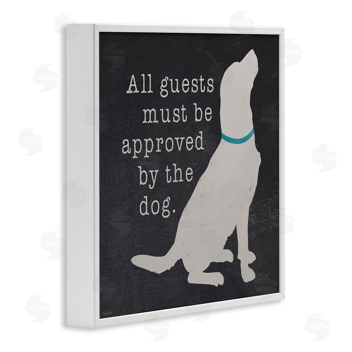 Guests Approved by Dog White Frame Print Wall Art, Home Decor by Gigi Louise