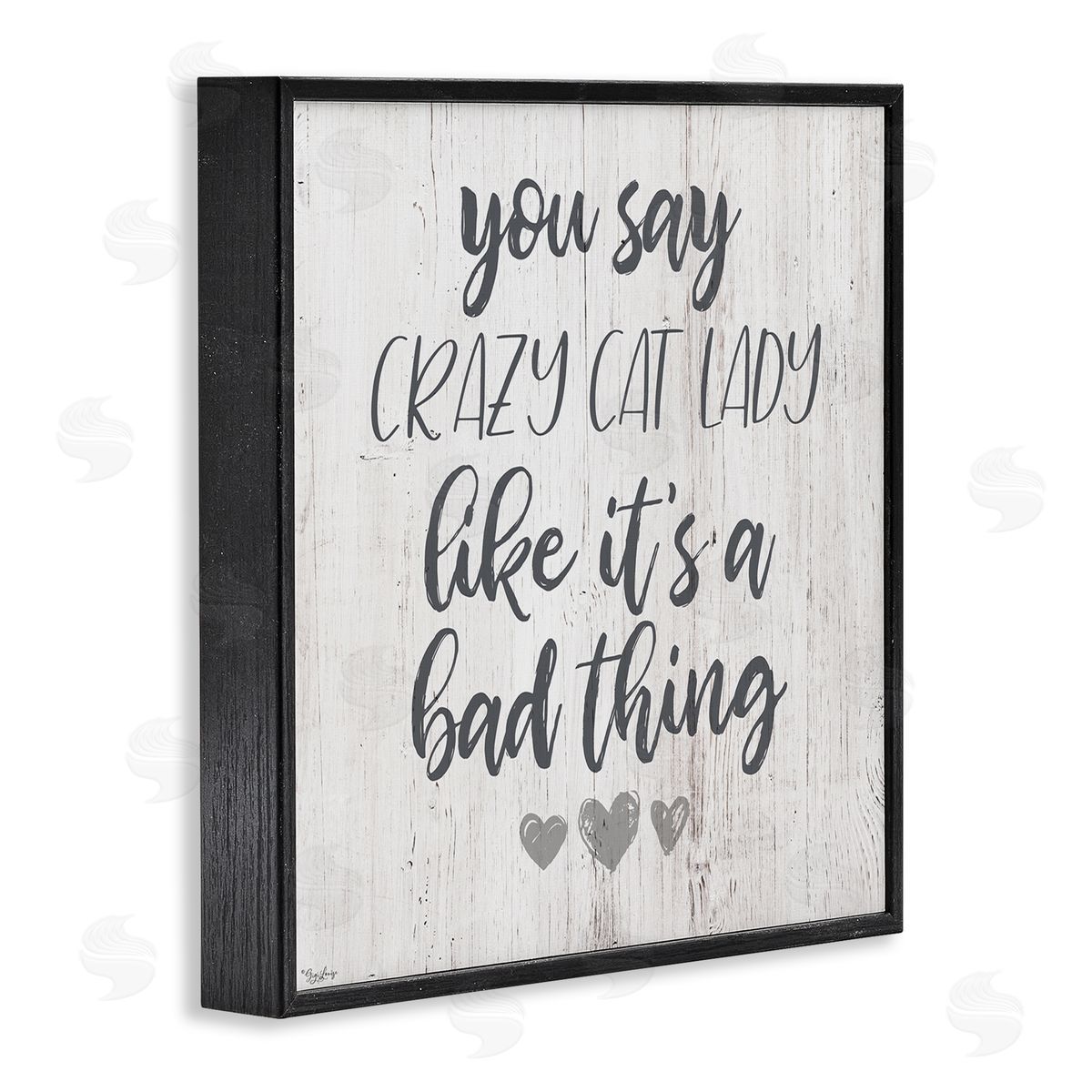 Funny Crazy Cat Lady Phrase Black Frame Print Wall Art, Home Decor by Gigi Louise