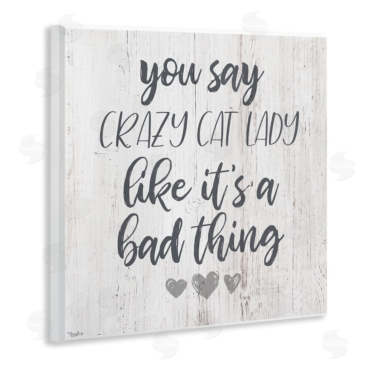 Funny Crazy Cat Lady Phrase Wood Plaque Wall Art, Home Decor by Gigi Louise