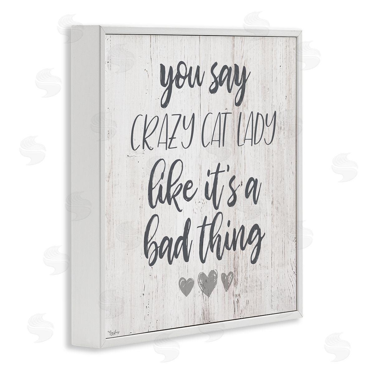Funny Crazy Cat Lady Phrase White Frame Print Wall Art, Home Decor by Gigi Louise